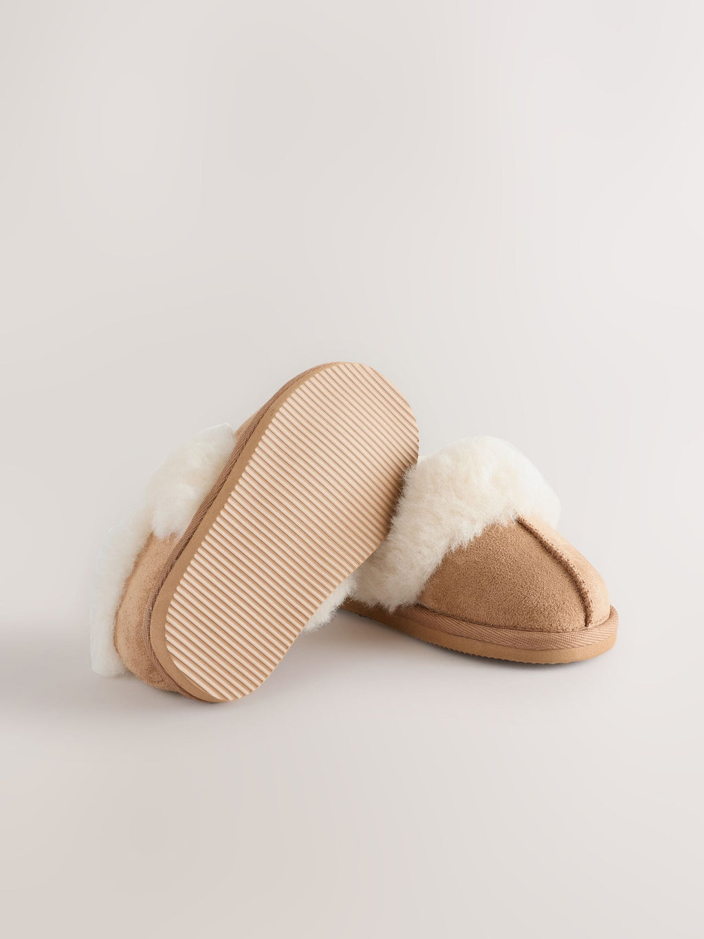 Tan Brown Faux Fur Slippers