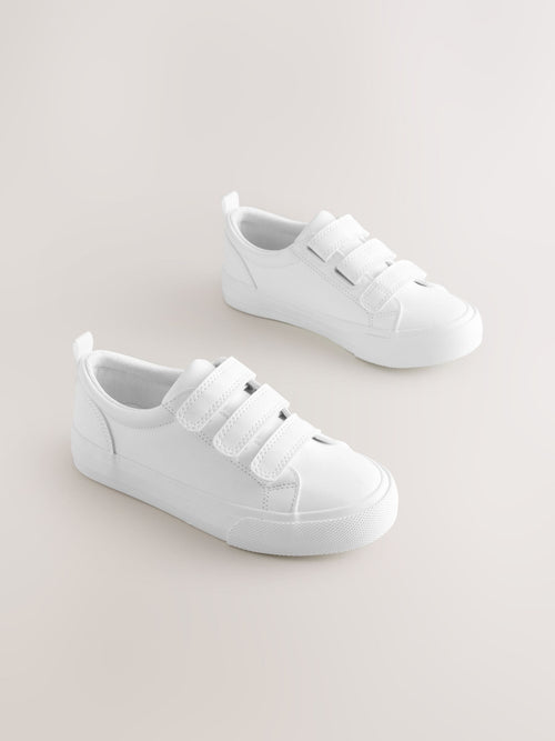 White Standard Fit (F) Touch Fastening Smart Trainers