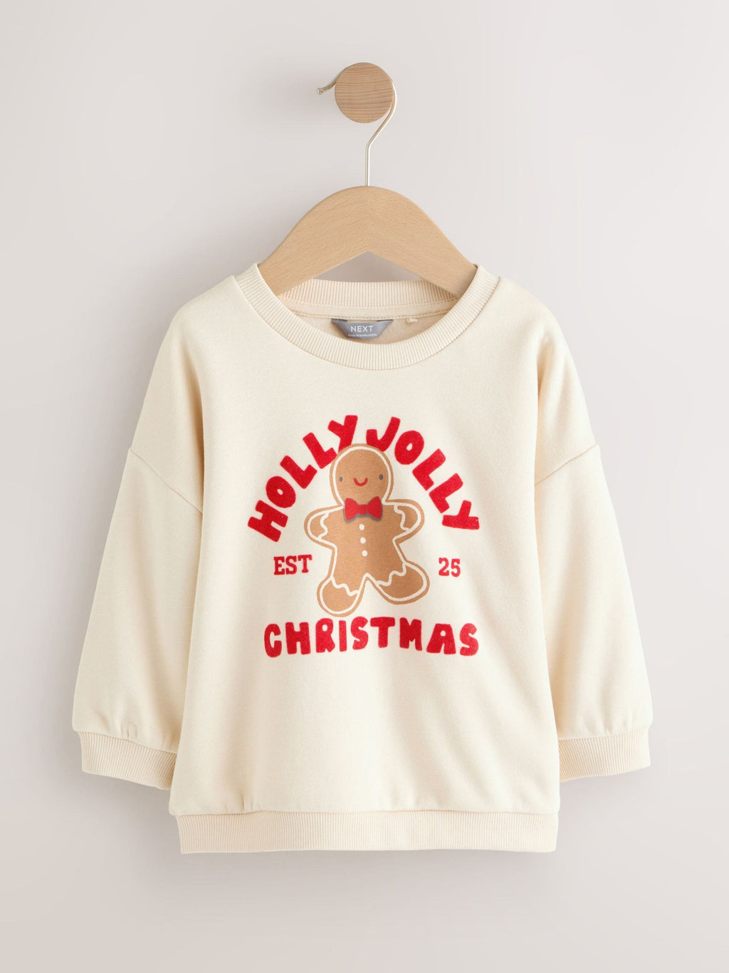 Ecru Christmas Crew Neck Jersey Sweatshirt (3mths-7yrs)