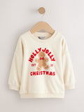 Ecru Christmas Crew Neck Jersey Sweatshirt (3mths-7yrs)