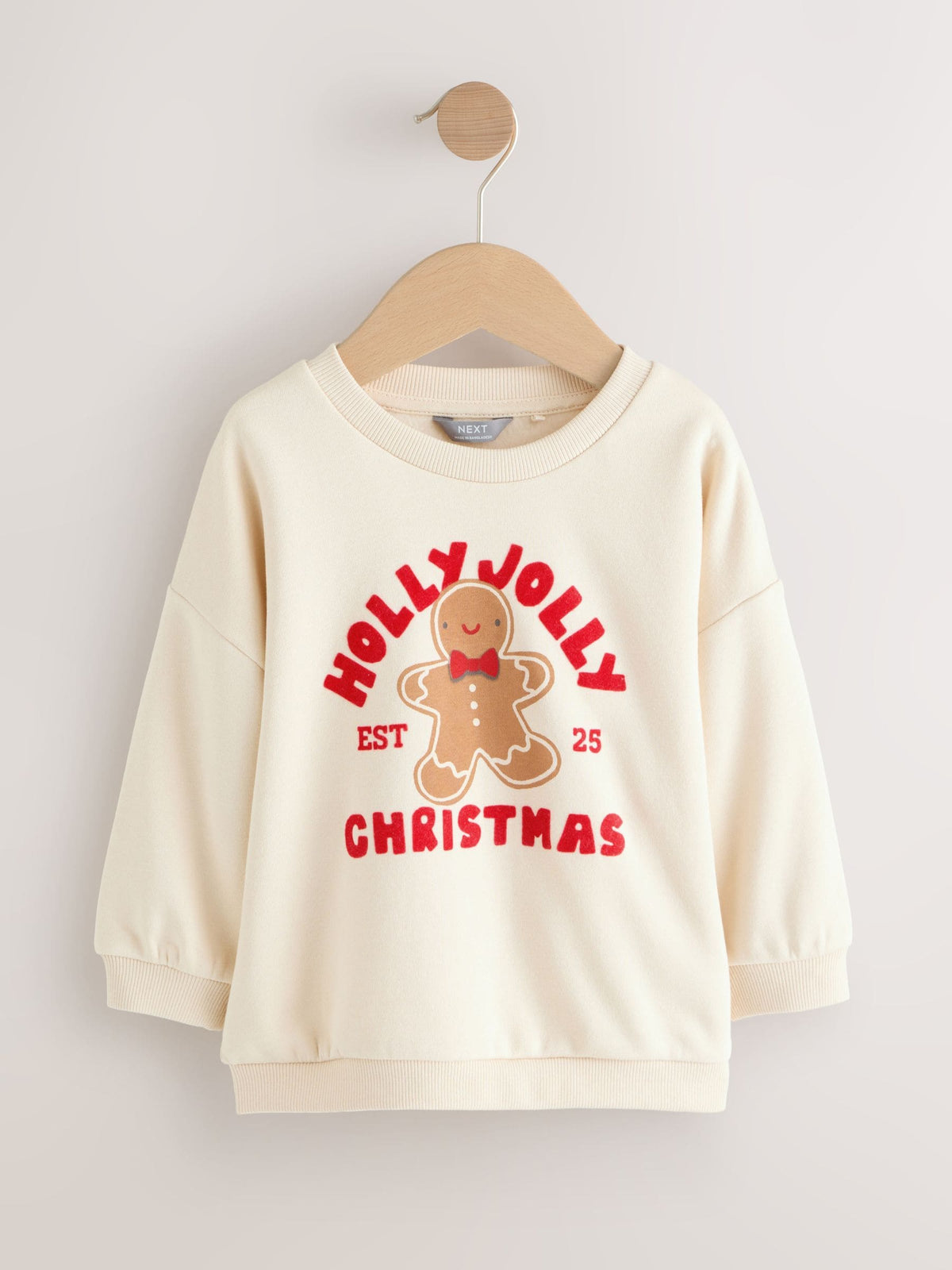 Ecru Christmas Crew Neck Jersey Sweatshirt (3mths-7yrs)