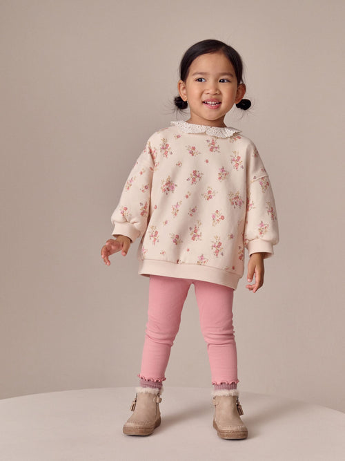 Light Pink Ditsy Floral Sweatshirt and Leggings Set (3mths-7yrs)