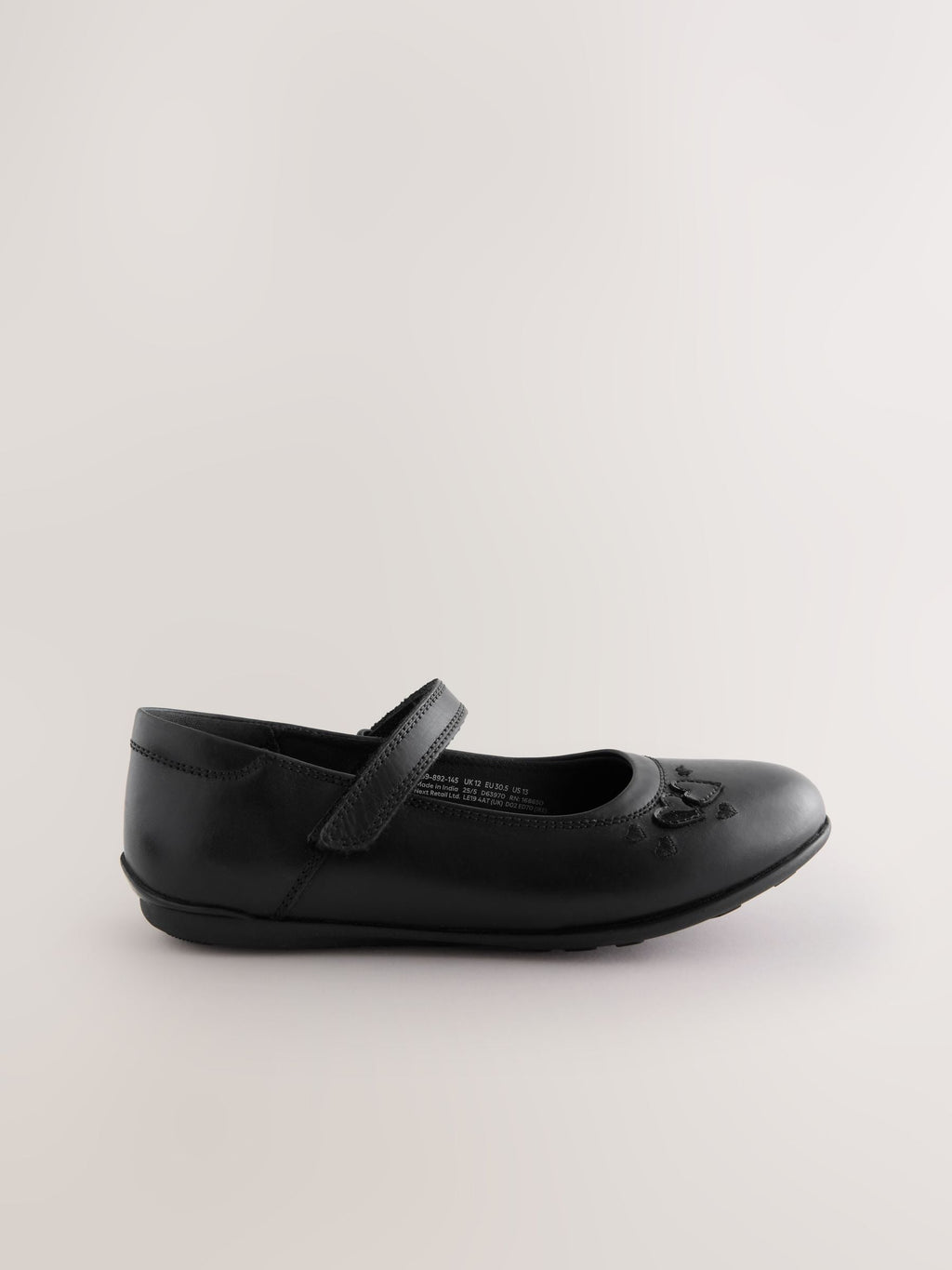 Black Leather Wide Fit (G) Mary Jane School Shoes