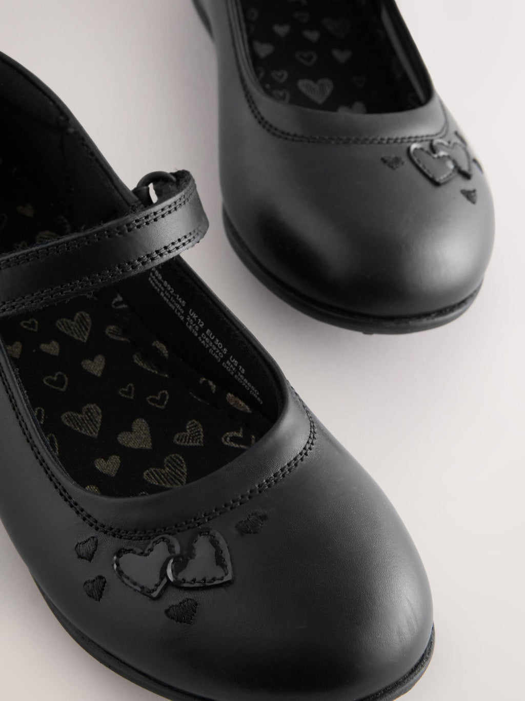 Black Leather Wide Fit (G) Mary Jane School Shoes