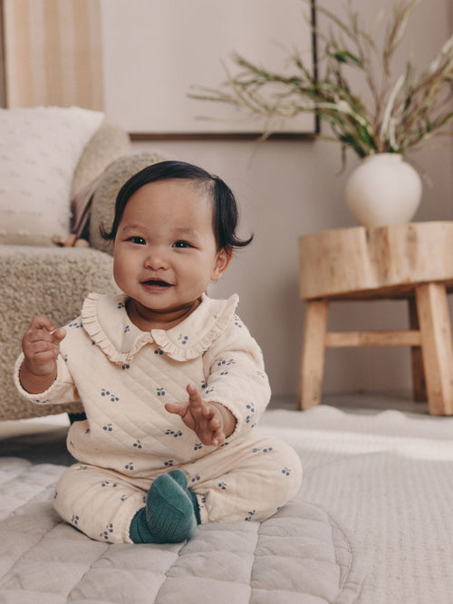 Ecru Baby Quilted Sweatshirt and Trousers Set 2 Piece (0mths-2yrs)