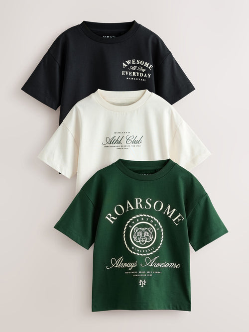 Green Tiger Short Sleeve Graphic T-Shirts 3 Pack (3mths-7yrs)