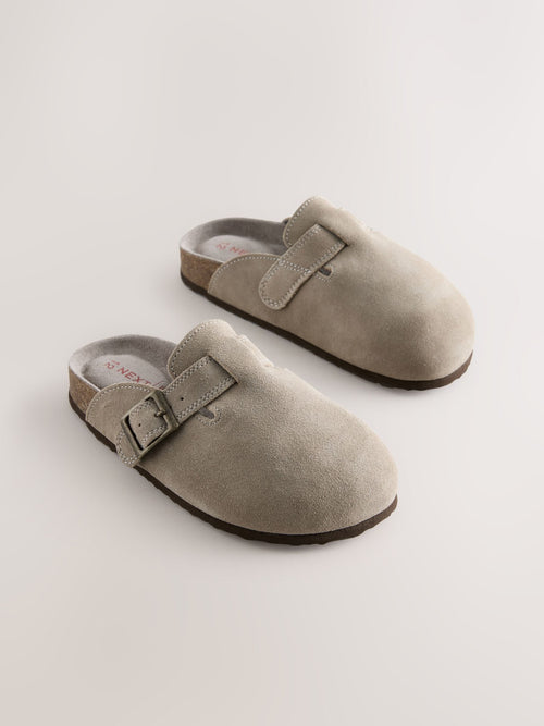 Neutral Suede Corkbed Clogs