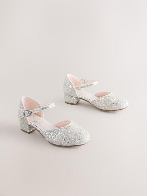 Ivory Glitter Standard Fit (F) Two Part Heeled Shoes