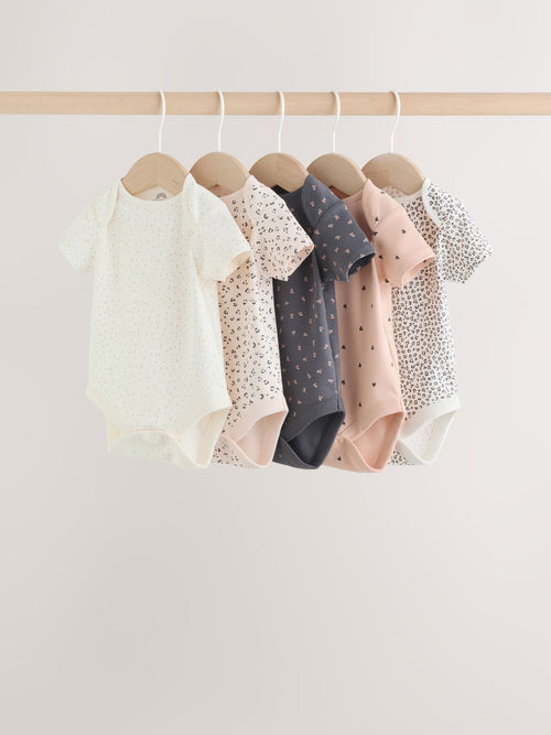 Neutral Short Sleeve Bodysuits 5 Pack