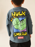 Charcoal Grey Long Sleeve Marvel T-Shirt (6mths-8yrs)