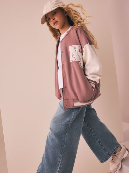 Brown/Cream Varsity Embroidered Jacket (3-16yrs)