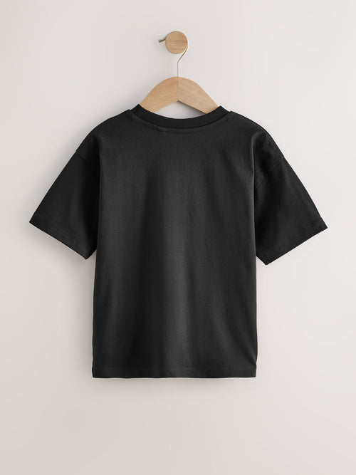 Black England Short Sleeve Graphic Football T-Shirt (3-16yrs)