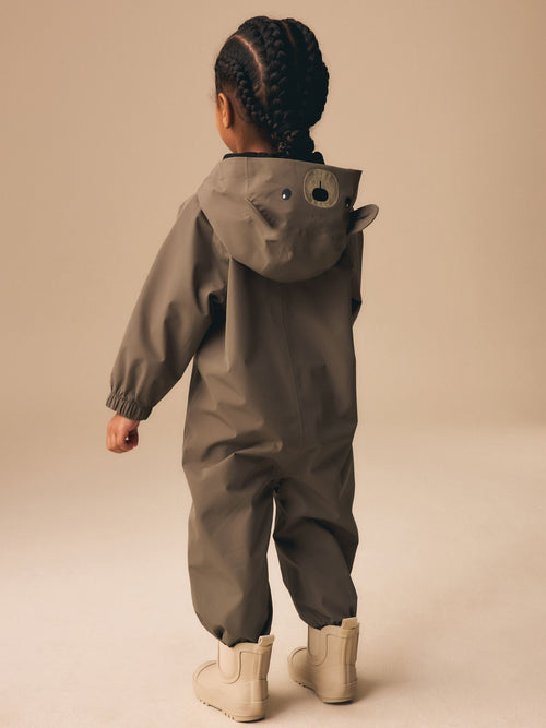 Brown Bear Waterproof Fleece Lined Puddlesuit (3mths-7yrs)
