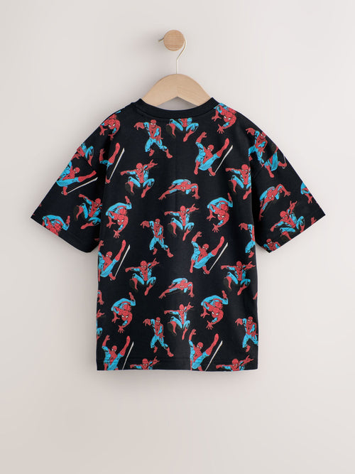 Black Sequin Spiderman Short Sleeve T-Shirt (3-16yrs)