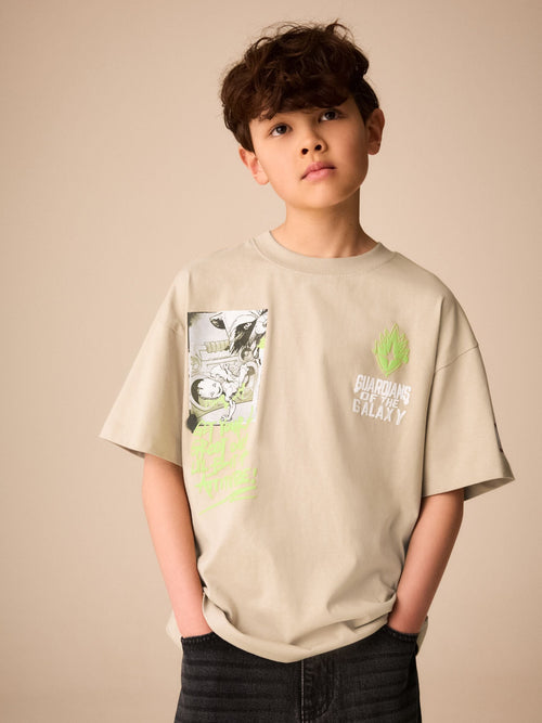 Stone Back Print Guardians Of The Galaxy Groot T-Shirt (3-16yrs)