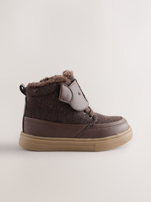 Brown Dog Standard Fit (F) Warm Lined Touch Fastening Boots