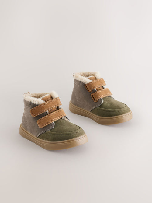 Grey Colourblock Warm Lined Touch Fastening Boots
