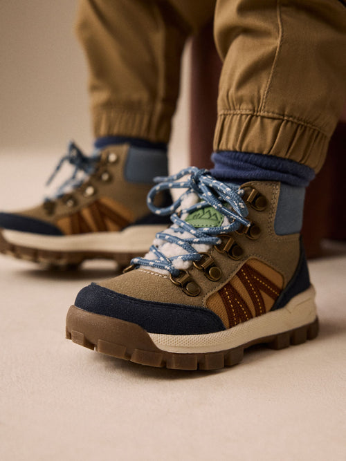 Blue Standard Fit (F) Lace up Walking Boots