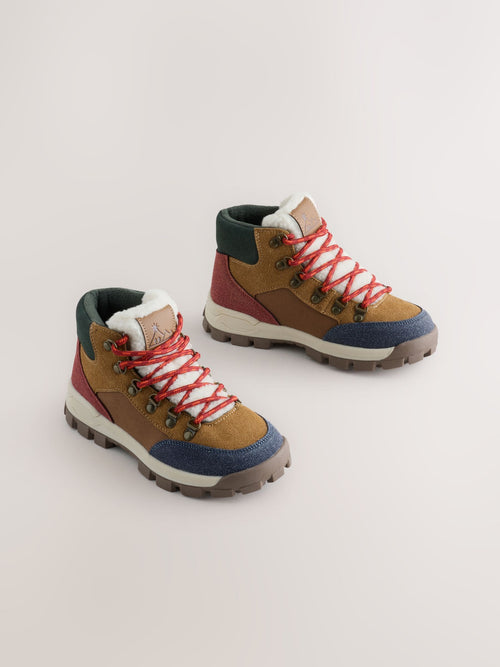 Tan Brown Standard Fit (F) Lace up Walking Boots