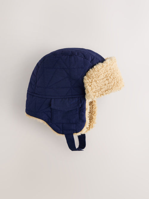 Navy Corduroy Trapper Hat (1-16yrs)