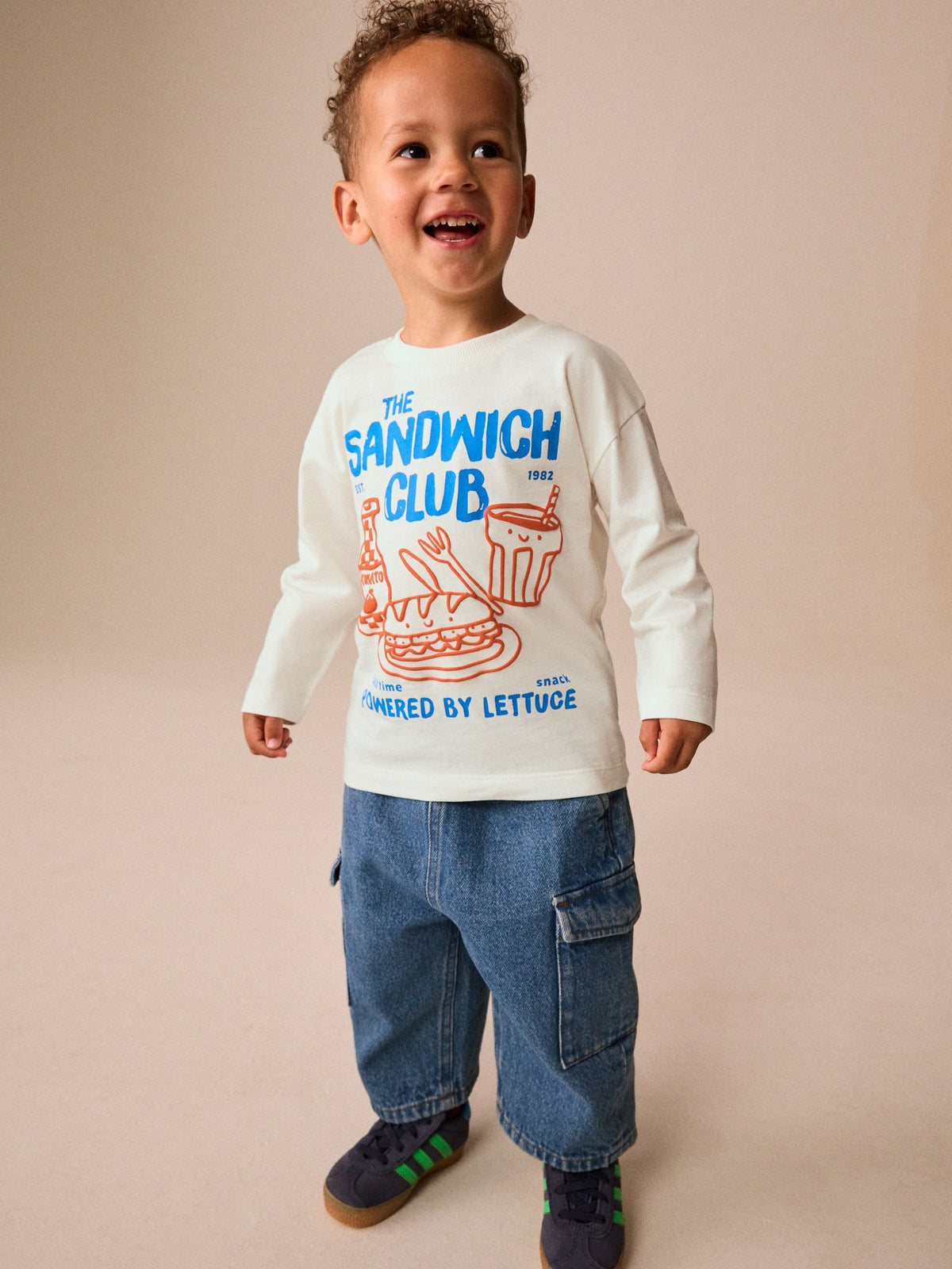 White Sandwich Club Long Sleeve Graphic T-Shirt (3mths-7yrs)