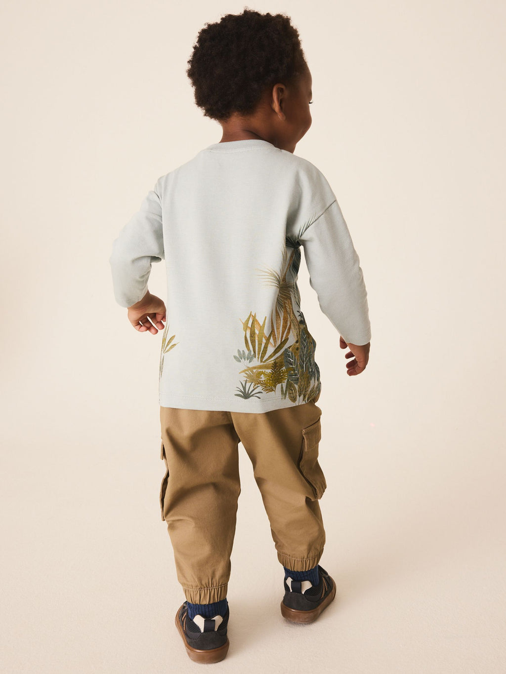 Light Green Watercolour Dino Long Sleeve All Over Print T-Shirt (3mths-7yrs)