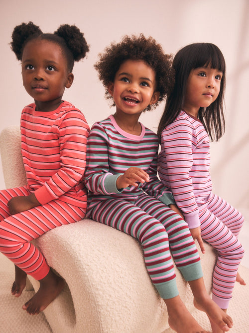 Purple/Pink Striped Snuggle Pyjamas 3 Pack (9mths-12yrs)