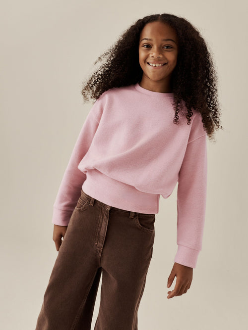 Pink Cosy Rib Fitted Waist Top (3-16yrs)