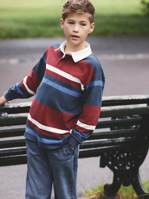 Red/Blue Rugby Polo Shirt (3-16yrs)