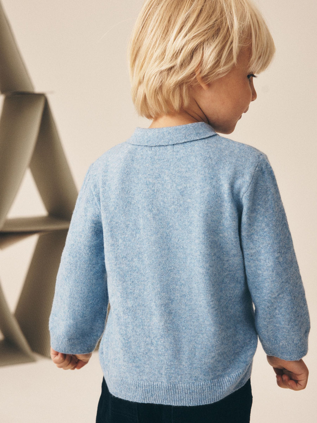Blue Christmas Knitted Polo Shirt (3mths-7yrs)