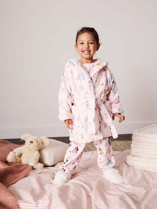 Pink Disney Princess Fleece Dressing Gown (9mths-10yrs)