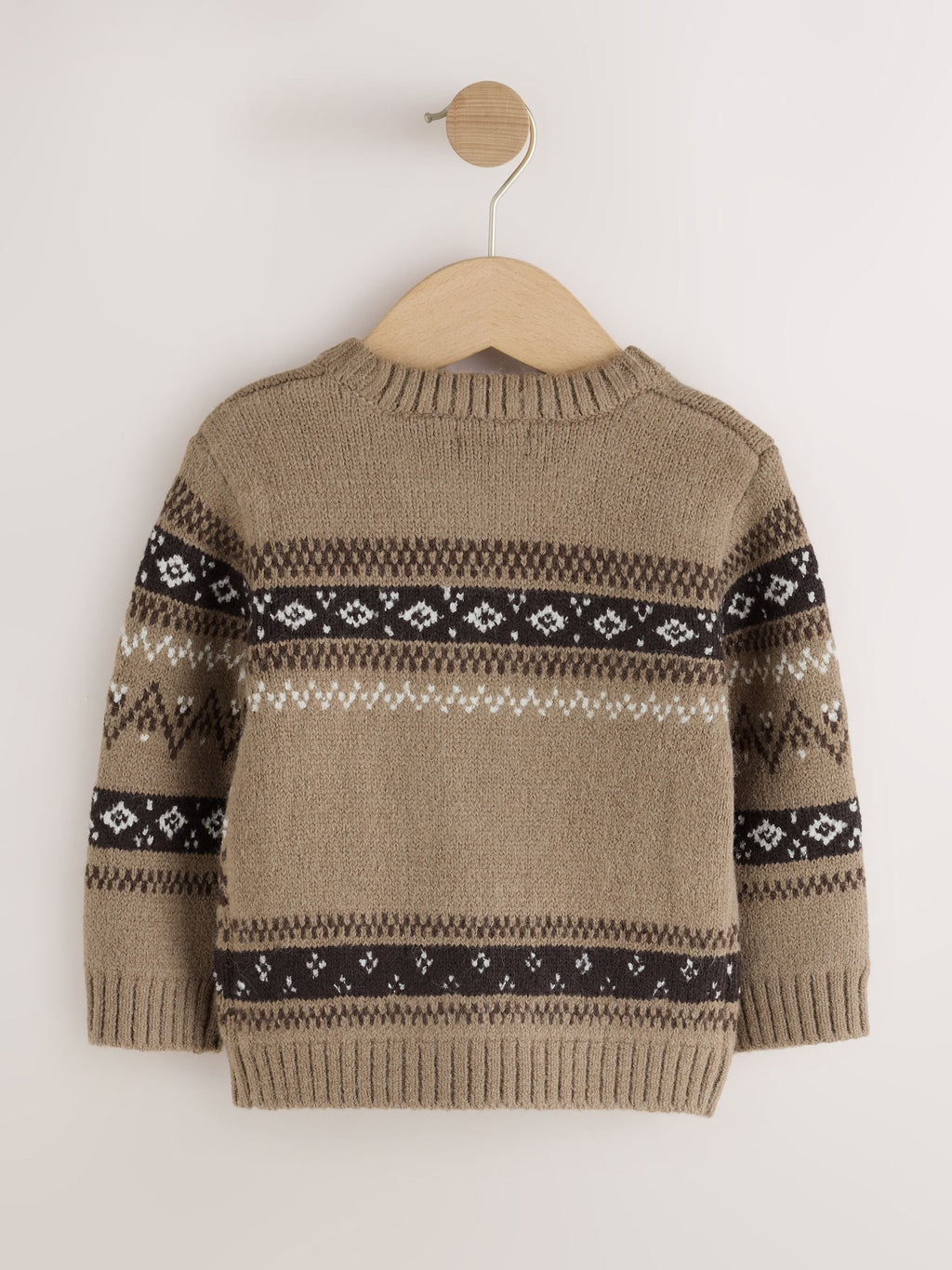 Mink Brown Fox Character Knitted Crew Neck Jumper (3mths-7yrs)