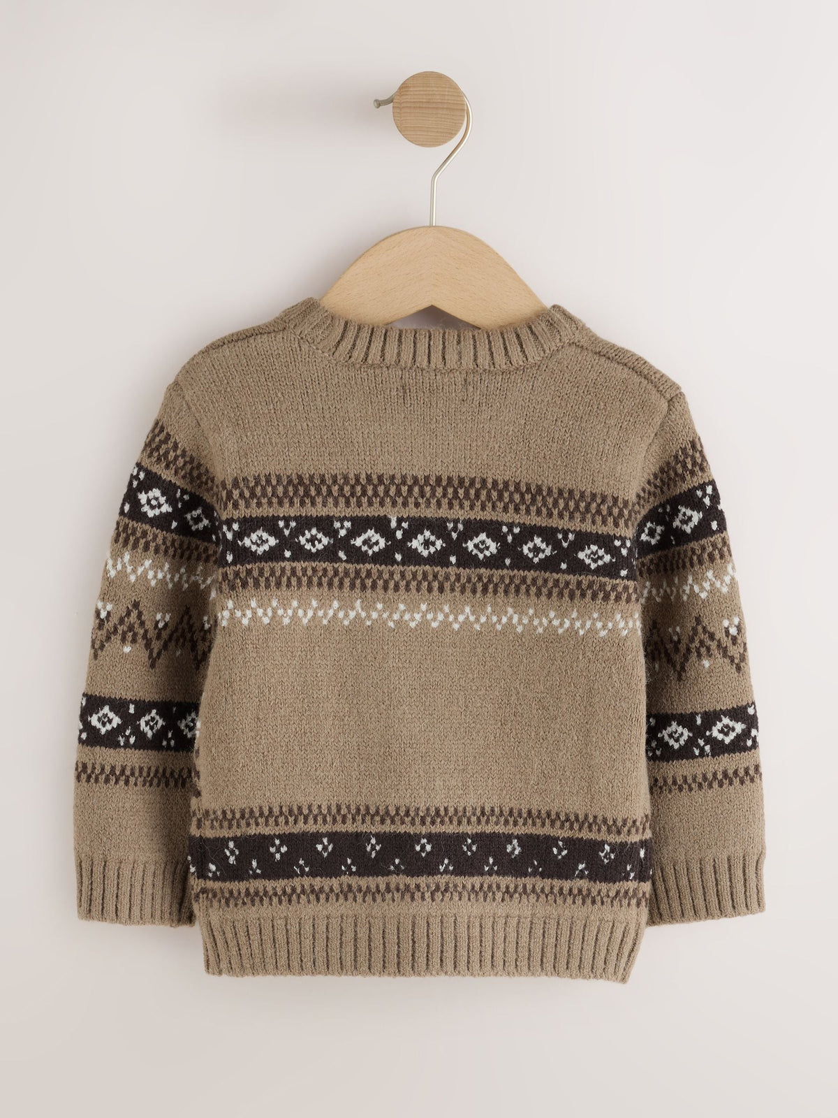 Mink Brown Fox Character Knitted Crew Neck Jumper (3mths-7yrs)