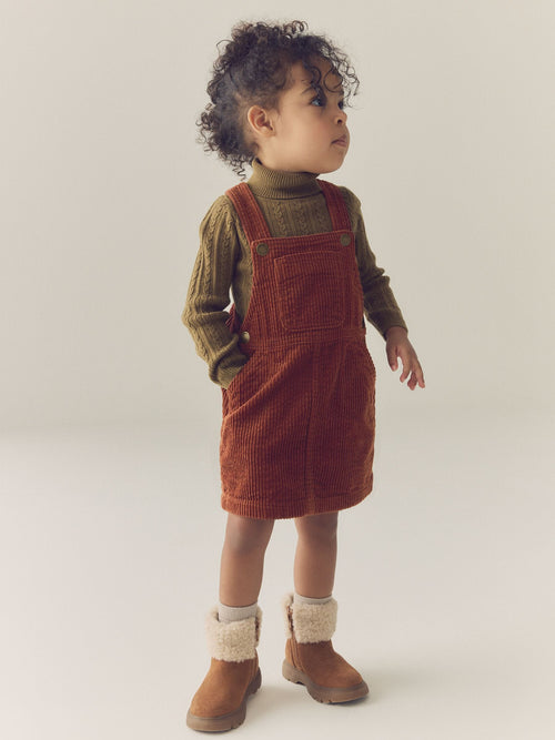 Maple Brown Cord Pinafore Dress (3mths-8yrs)