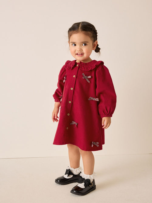 Red Cord 3D Bow Collar Dress (3mths-8yrs)