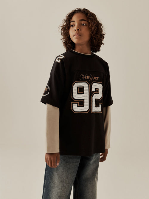 Black/Tan Varsity Long Sleeve T-Shirt (3-16yrs)