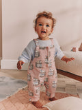 Pink Milk Club Long Sleeve Bodysuit And Woven Dungarees Set 2 Piece (0mths-2yrs)