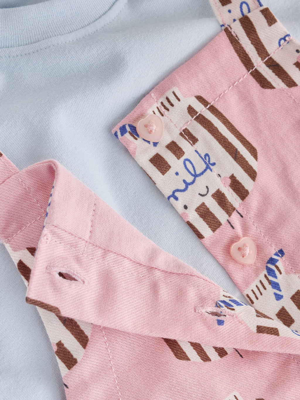 Pink Milk Club Long Sleeve Bodysuit And Woven Dungarees Set 2 Piece (0mths-2yrs)