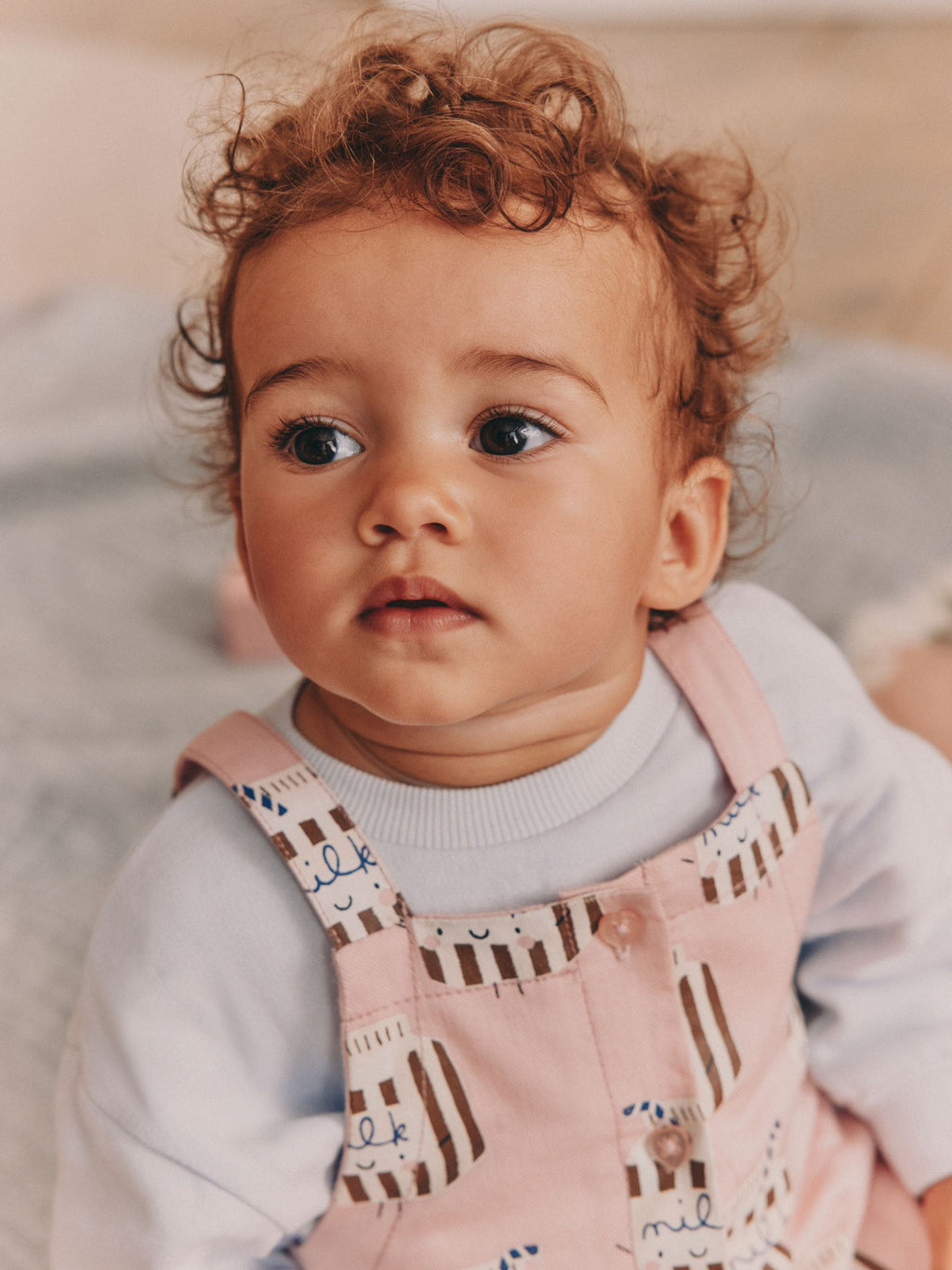 Pink Milk Club Long Sleeve Bodysuit And Woven Dungarees Set 2 Piece (0mths-2yrs)