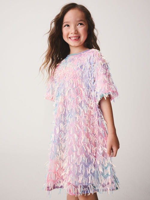 Multi Rainbow Tassel Dress (3-16yrs)
