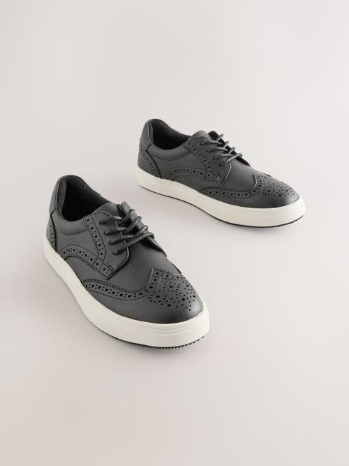Black Standard Fit (F) Lace-Up Brogue Shoes