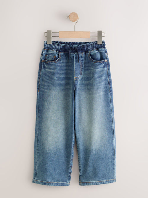 Light Blue Super-wide Fit Stretch Elasticated Waist Jeans (3-16yrs)