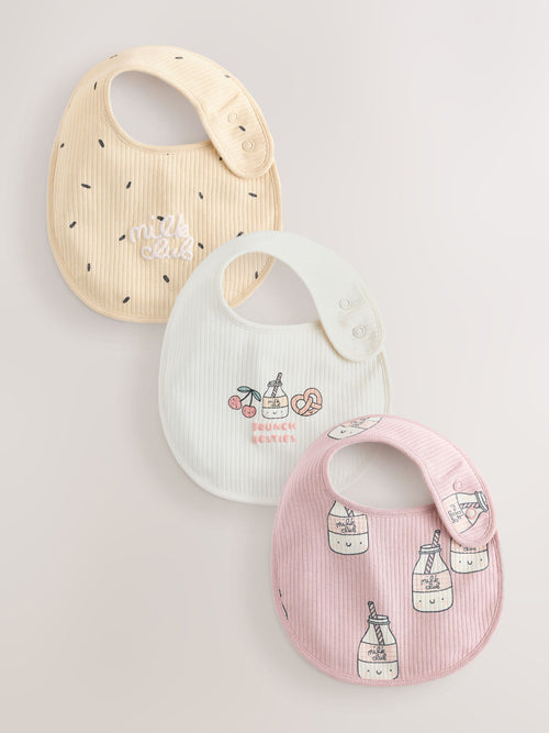 Pink/Cream Brunch Baby Bibs 3 Pack