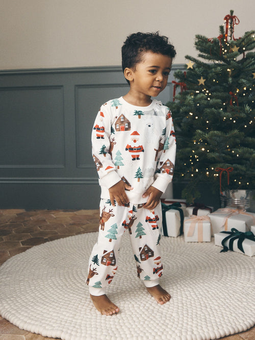 Cream All Over Scene Christmas Pyjamas (9mths-12yrs)