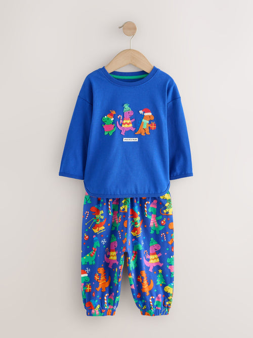 Blue Dino Christmas Pyjamas (9mths-12yrs)