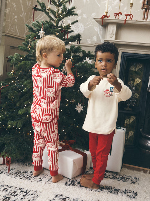 Red/White Santa Stripe Christmas Pyjamas 2 Pack (9mths-10yrs)