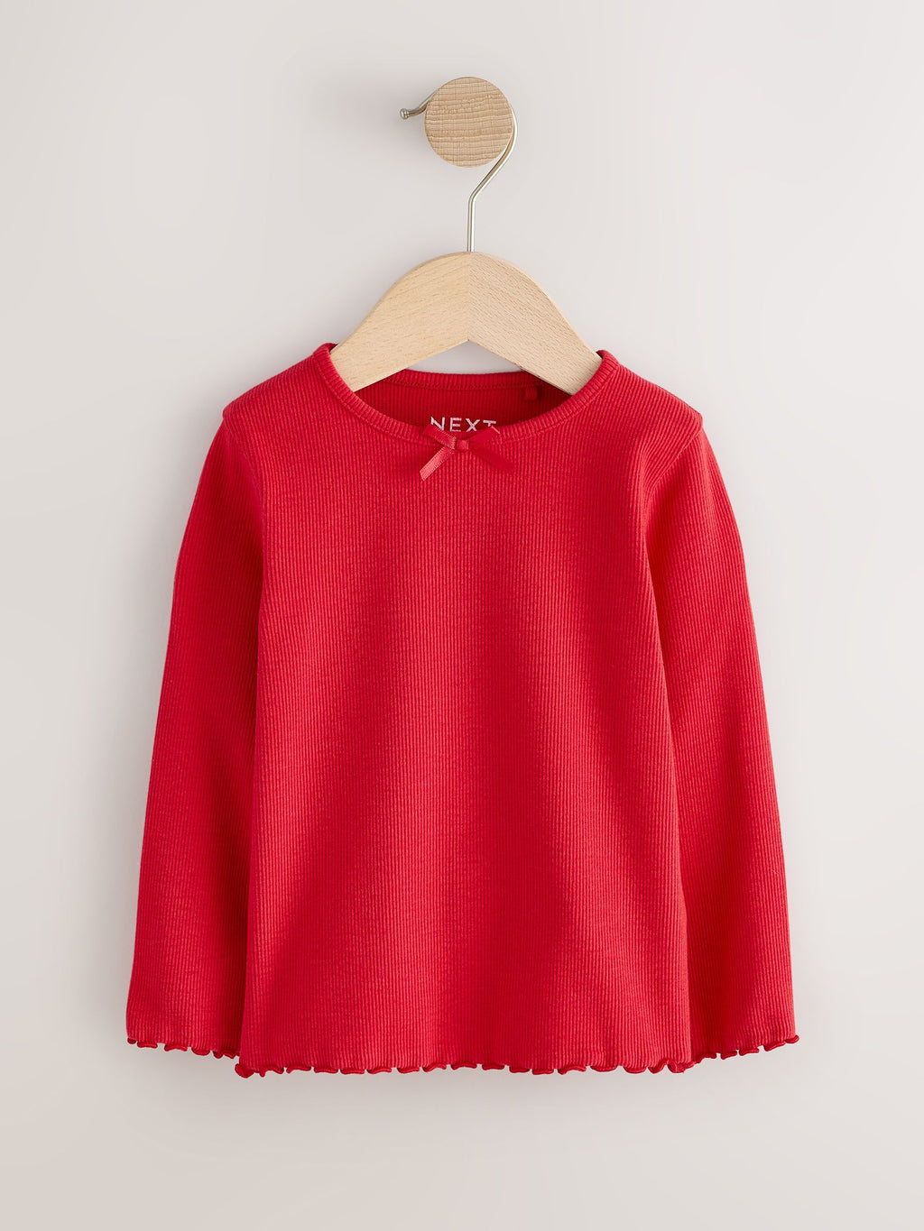 Red/Brown/Navy Long Sleeve Ribbed Tops 5 Pack (3mths-7yrs)