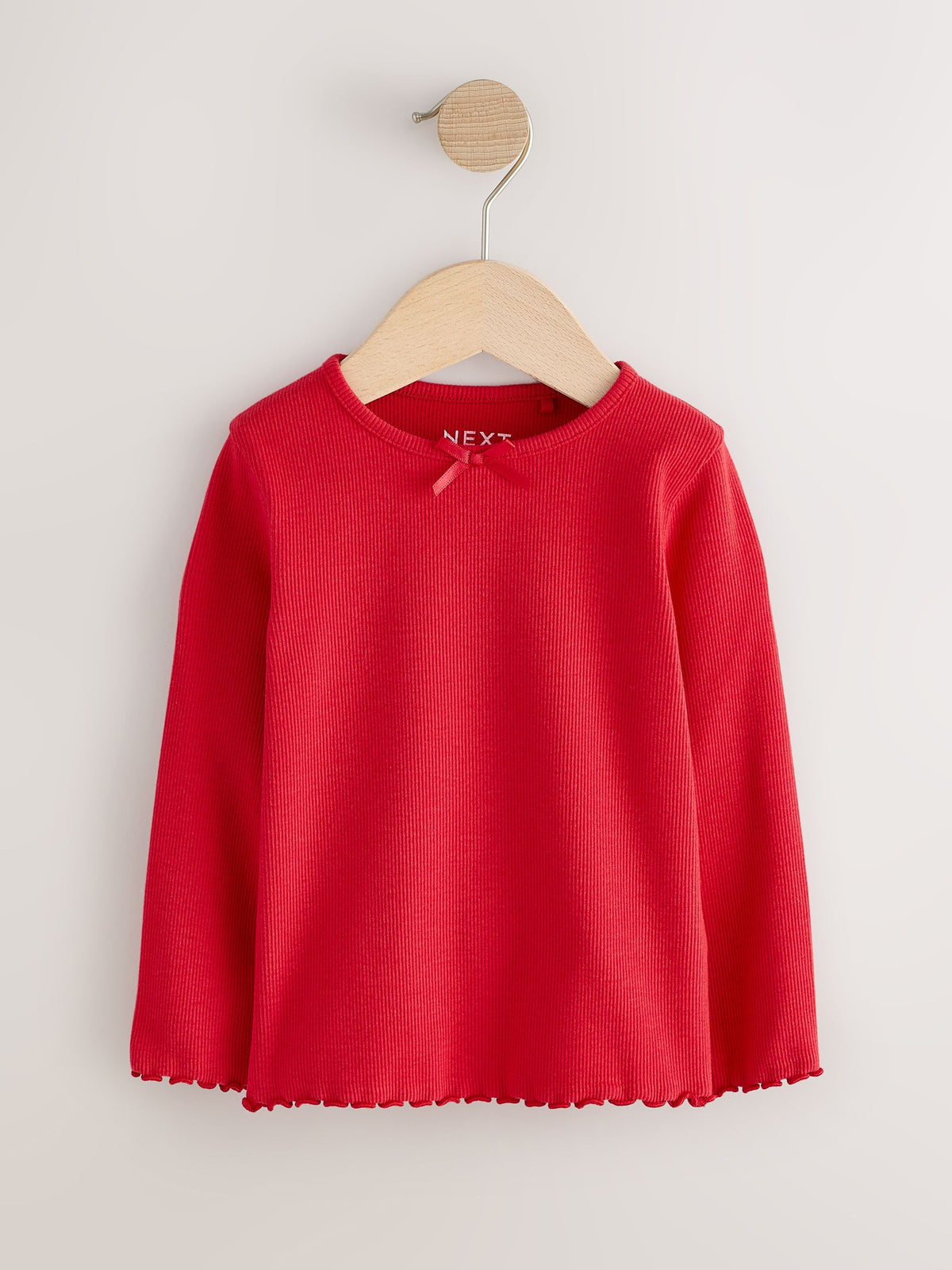 Red/Brown/Navy Long Sleeve Ribbed Tops 5 Pack (3mths-7yrs)