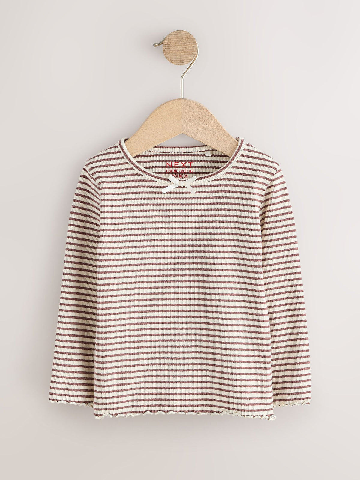 Red/Brown/Navy Long Sleeve Ribbed Tops 5 Pack (3mths-7yrs)
