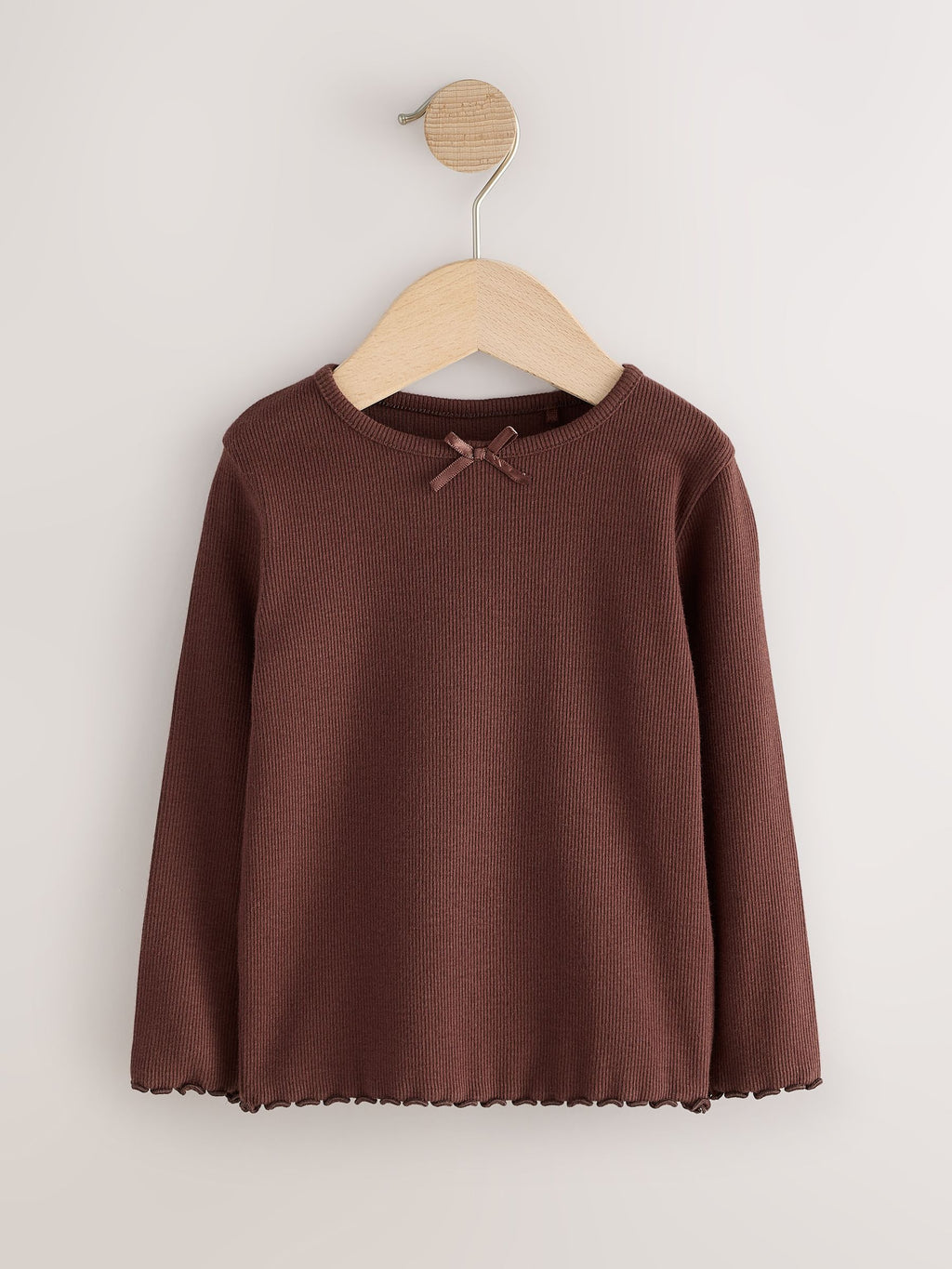 Red/Brown/Navy Long Sleeve Ribbed Tops 5 Pack (3mths-7yrs)